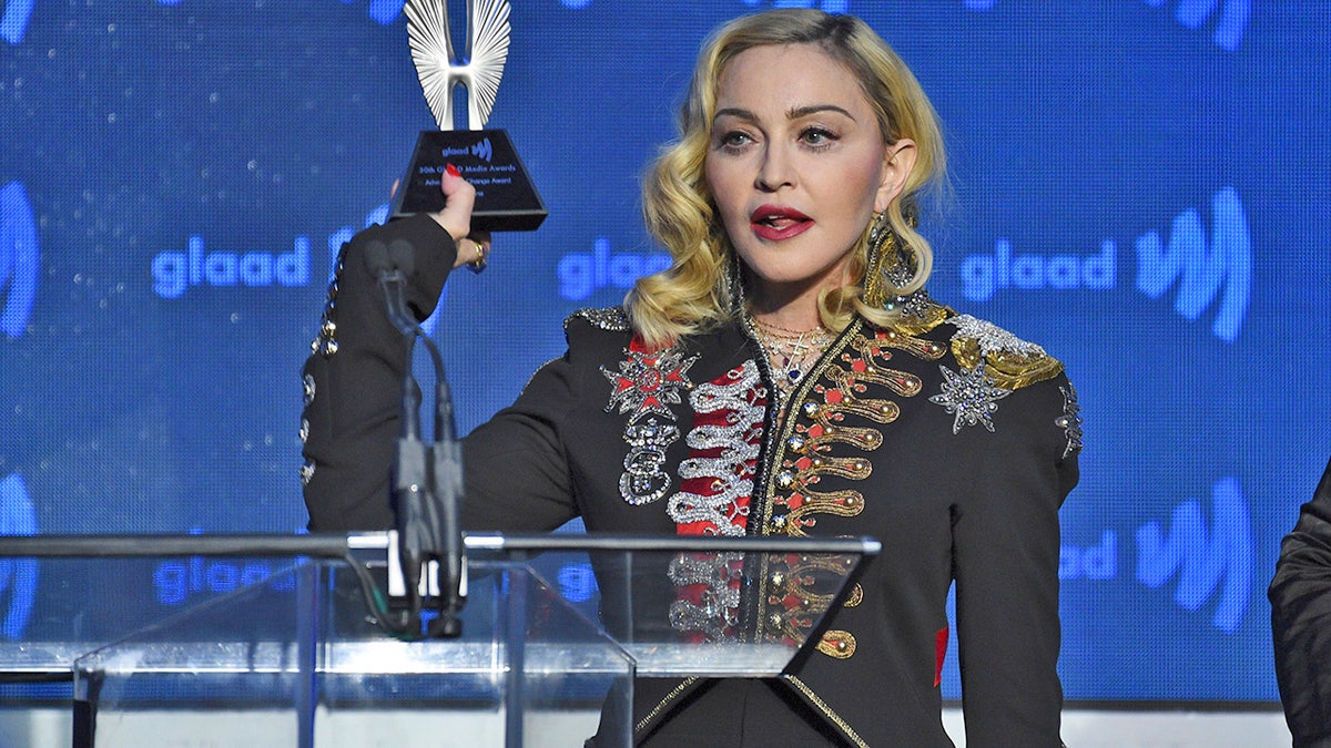 Honoree Madonna accepts the advocate for change award at the 30th annual GLAAD Media Awards at the New York Hilton Midtown on Saturday, May 4, 2019, in New York. (Photo by Evan Agostini/Invision/AP)
