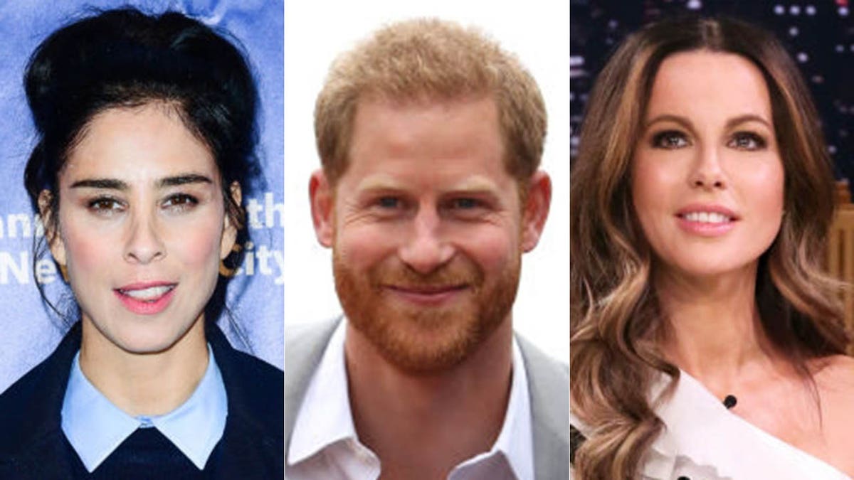 Sarah Silverman (left) said she encouraged gal pal Kate Beckinsale (right) to date Prince Harry (center) before he met Meghan Markle.
