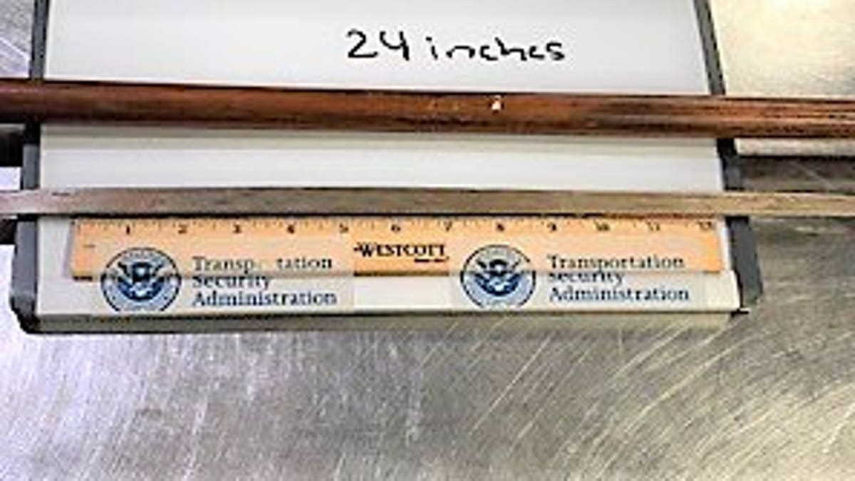 The sword was discovered by a TSA officer at the checkpoint after the cane went through the X-ray monitor.