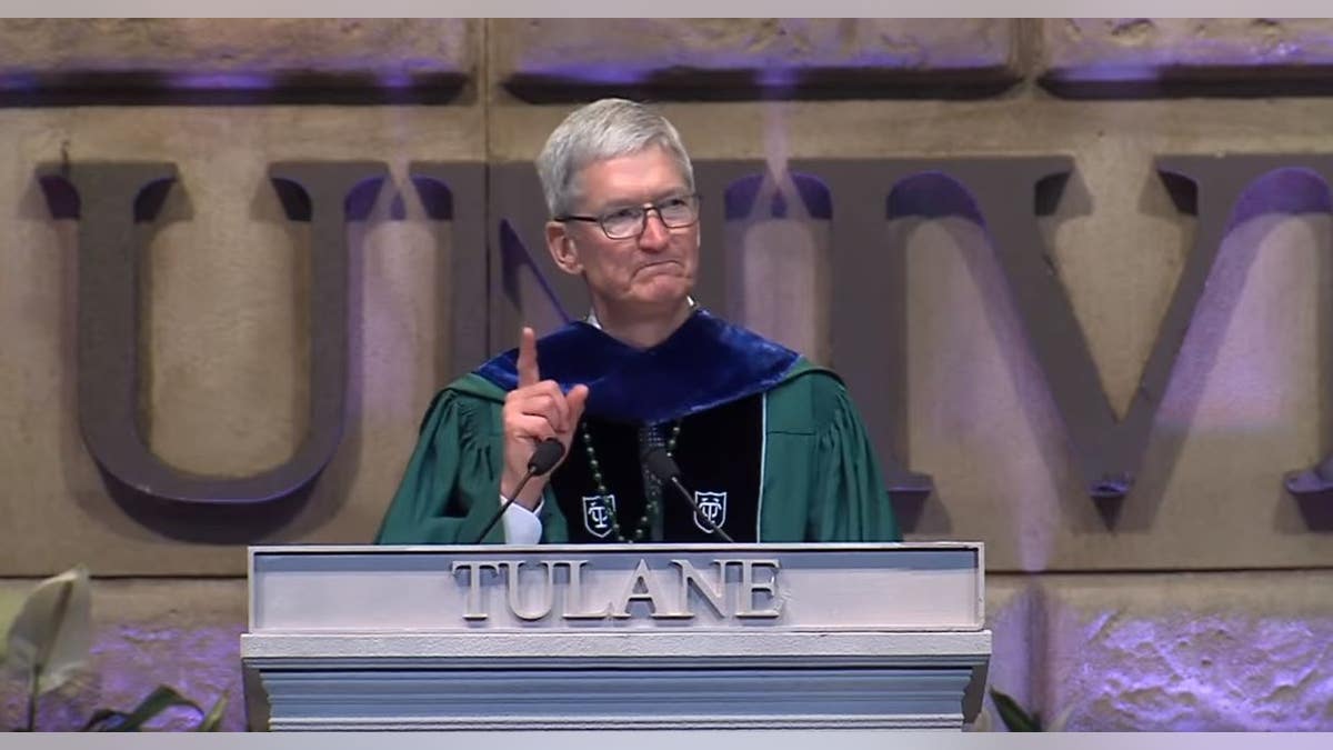 Apple CEO Tim Cook gave the commencement address at Tulane University on May 18, 2019.