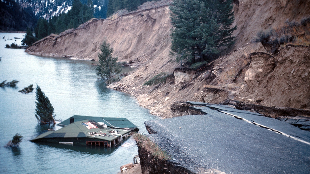 Damage from the August 1959 Hebgen Lake earthquake. (Credit: I.J. Witkind/USGS)