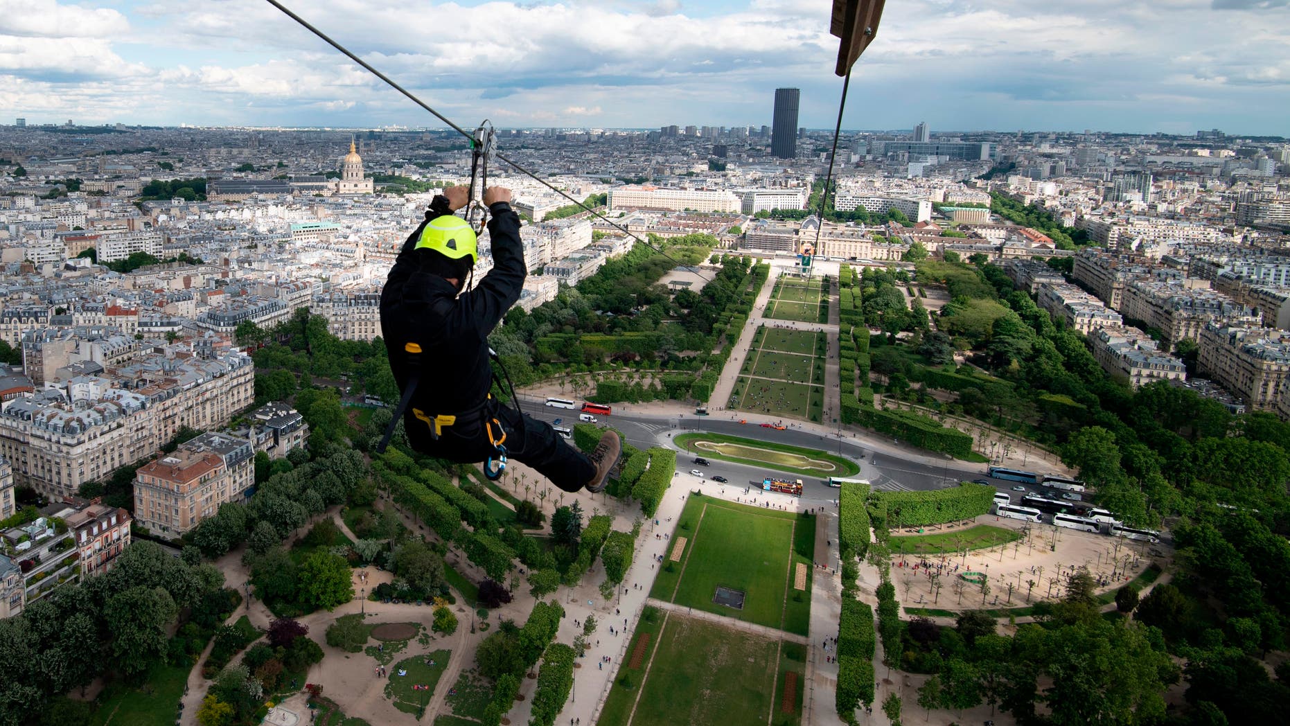 Zip line at Eiffel Tower