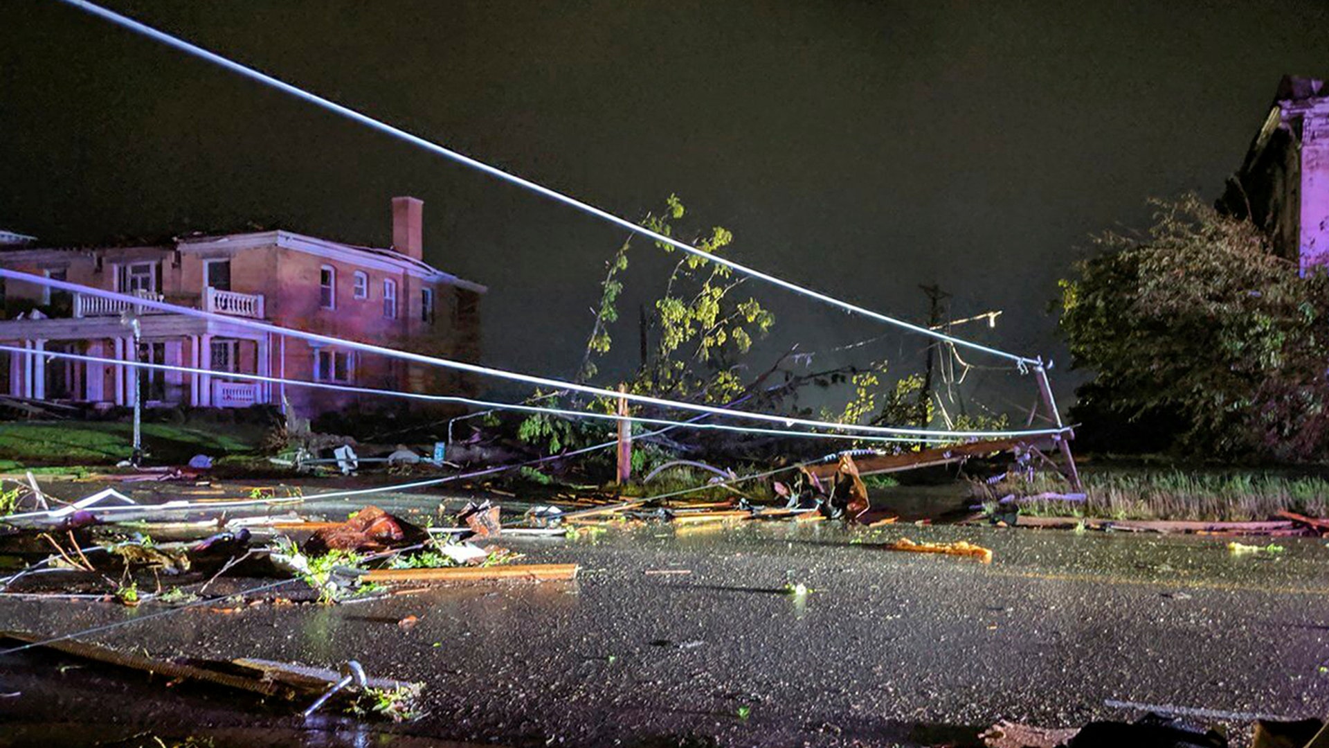 Another image posted on Twitter account of Stechshultsy shows tornado damage. (Stechshultsy via AP)