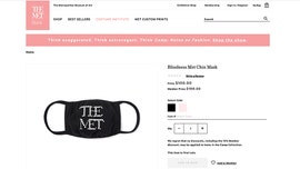Kooky Met Gala merchandise includes a surgical face mask, tube sock purse