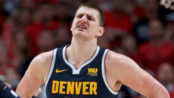 Denver Nuggets' Nikola Jokic breaks mic after Game 4 win over Portland Trail Blazers