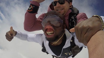 Skydiver's wild photos go viral: 'Wind was too strong for my lips'