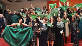 Abortion rights demonstration held on Cannes red carpet