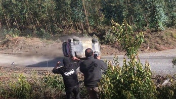 World Rally Championship driver survives dramatic barrel roll