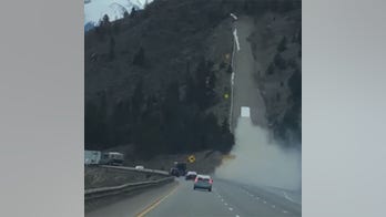 Smoking semi driving up runaway truck ramp in Colorado caught on camera