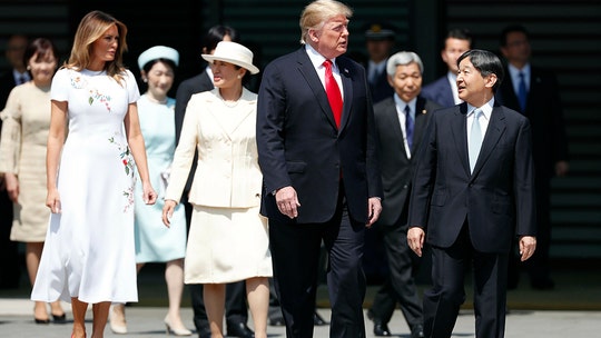 Trump, in Japan, meets Emperor Naruhito ahead of news conference with Abe