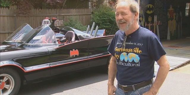 Bill Gibson, who drives a 1966 Batmobile replica, tracked down a hit-and-run driver after they struck his vehicle over the weekend.