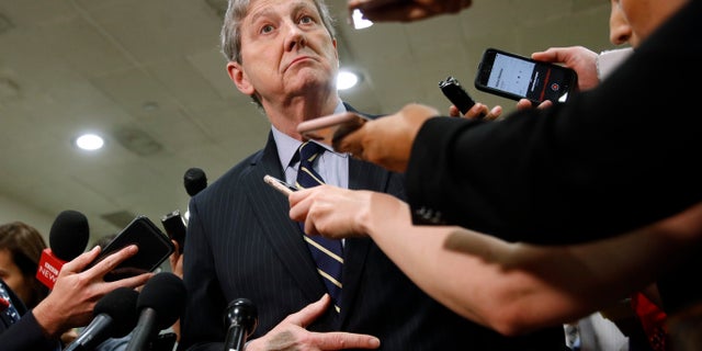 Sen. John Kennedy, R-La.,. said during a Senate speech Wednesday, "The House leadership needs to urinate or get off the pot," in regards to impeachment. (AP Photo/Patrick Semansky)