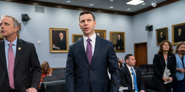 Acting-Homeland Security Secretary Kevin McAleenan prepares for a House Appropriations subcommittee hearing on his agency's future funding, on Capitol Hill in Washington, April 30, 2019. (Associated Press)