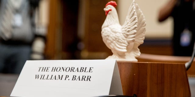 Rep. Steve Cohen, D-Tenn., placed a prop chicken on the witness desk for Attorney General William Barr after he does not appear before a House Judiciary Committee hearing on Capitol Hill in Washington.