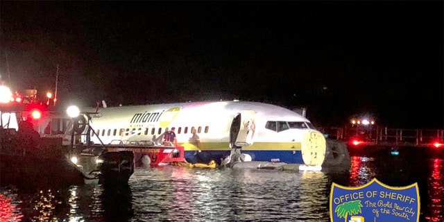 The aircraft skidded off the runway and landed in the water at approximately 9:40 am Jacksonville fire and rescue services tweeted about 90 staff members.