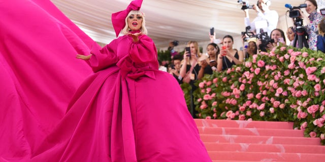 Lady Gaga in her first look at the 2019 Met Gala.