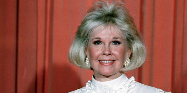 Doris Day after receiving the Cecil B. DeMille Award at the annual Golden Globe Awards ceremony on Jan. 28, 1989 in Los Angeles.  (AP Photo, File)