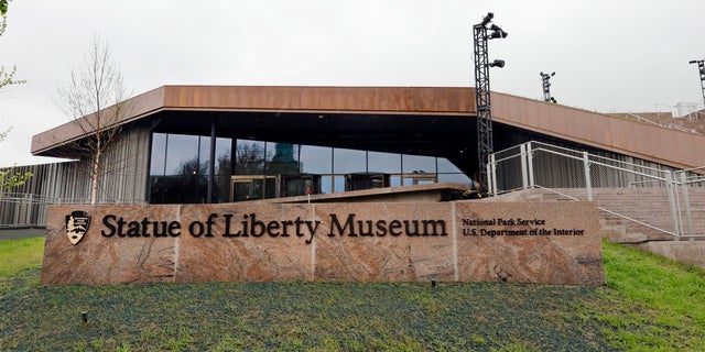 The Statue of Liberty Museum, set to open Thursday, is seen on Liberty Island, in New York, on Monday. (Associated Press)