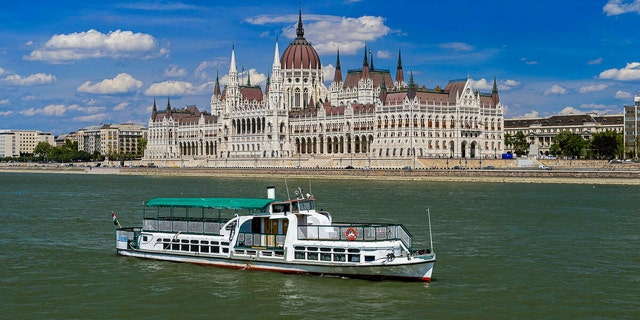 The boat, called the "Hableany" or Mermaid, in the Danube River, was an undated photo. (Zoltan Mihadak / MTI via AP, File)