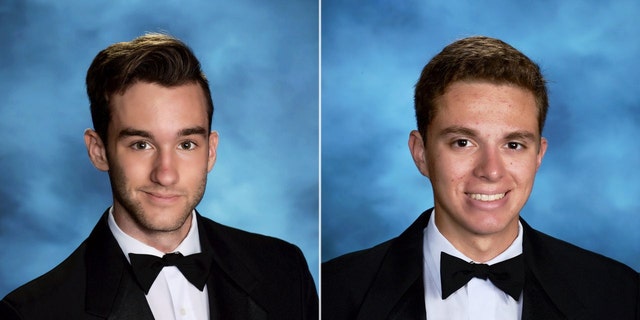 Albert Ales, left, and Zachary Morris, right, were killed in Peru on Friday when their motorcycle was hit by a bus, according to officials.