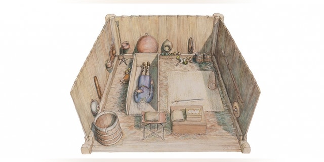 An artist's impression of the burial site.