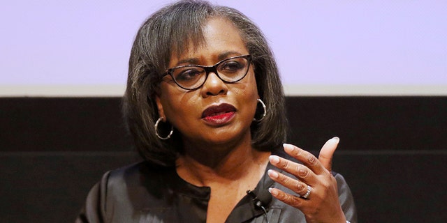 In this Dec. 8, 2017, file photo Anita Hill speaks at a discussion about sexual harassment and how to create lasting change from the scandal roiling Hollywood at United Talent Agency in Beverly Hills, Calif. Photo by Willy Sanjuan/Invision/AP, File)