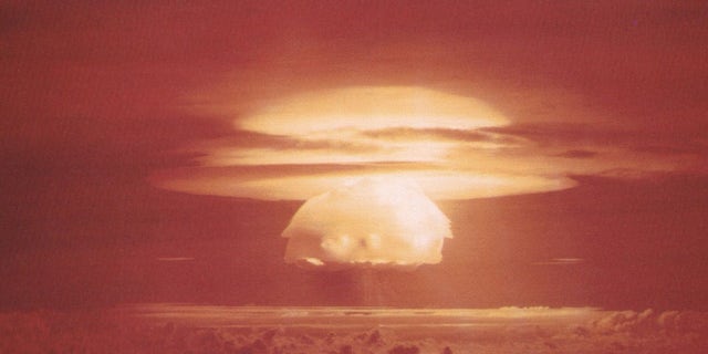 The mushroom cloud from Castle Bravo, the most powerful nuclear device ever detonated by the United States.