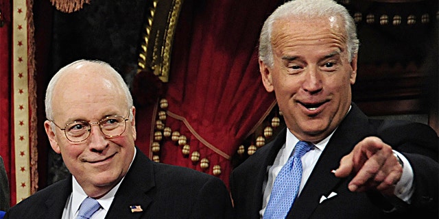 Joe Biden, right, with outgoing Vice President Dick Cheney in 2009. (KAREN BLEIER/AFP/Getty Images, File)