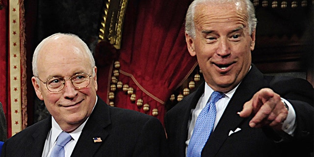 Joe Biden, right, with outgoing Vice President Dick Cheney in 2009. (KAREN BLEIER/AFP/Getty Images, File)