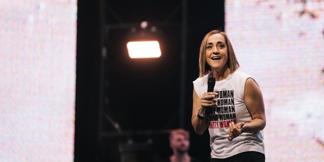 Christine Caine, 52, the founder of A21, a global anti-trafficking organization, and Propel, an international women's organization, spoke at the "Heaven Come" conference in Los Angeles Saturday.