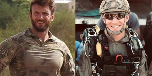 This photo provided Friday May 10, 2019 by the French army shows navy soldiers Cédric de Pierrepont, left, and Alain Bertoncello. Two French soldiers have been killed in a military operation in the West African nation of Burkina Faso that freed four people from the U.S., France and South Korea who were kidnapped in neighboring Benin. (French Army via AP)