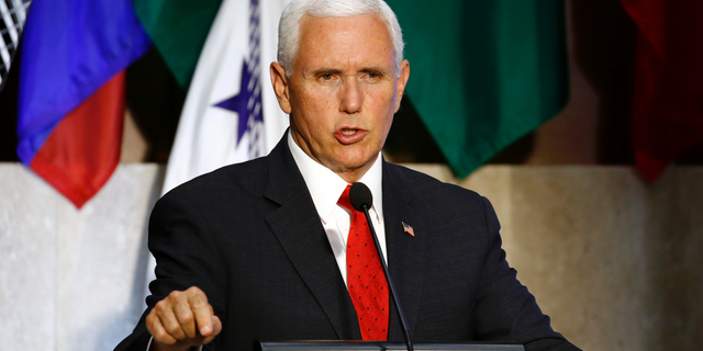 Vice President Mike Pence speaks at the 49th Washington Conference on the Americas, Tuesday, May 7, 2019, at the U.S. State Department in Washington. (AP Photo/Patrick Semansky)