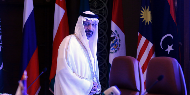 Saudi Minister of Energy, Industry and Mineral Resources Khalid al-Falih prepares to chair a meeting of energy ministers from OPEC and its allies to discuss prices and production cuts, in Jiddah, Saudi Arabia, Sunday, May 19, 2019. (AP Photo/Amr Nabil)