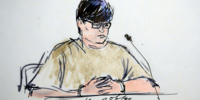 Enrique Marquez appears in federal court in Riverside, Calif., in a sketch dated Dec. 17, 2015. (Associated Press)