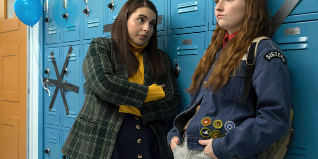 Beanie Feldstein (L) and Kaitlyn Dever (R) in a scene from the film 'Booksmart,' directed by Olivia Wilde.