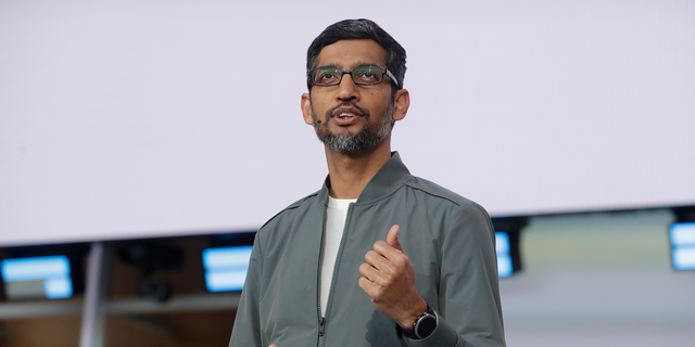 Google CEO Sundar Pichai speaks during the keynote address of the Google I/O conference in Mountain View, Calif., Tuesday, May 7, 2019. (AP Photo/Jeff Chiu)