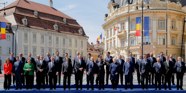 European Union leader at the EU summit in Sibiu, Romania on 9 May 2019.