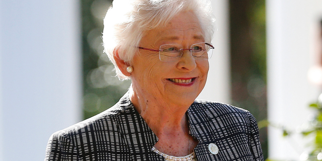 Alabama Gov. Kay Ivey speaks to the media in Montgomery, Ala., Nov. 17, 2017. (Associated Press)