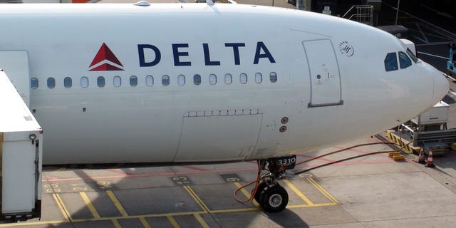 View Of a Delta flight in The Netherlands.