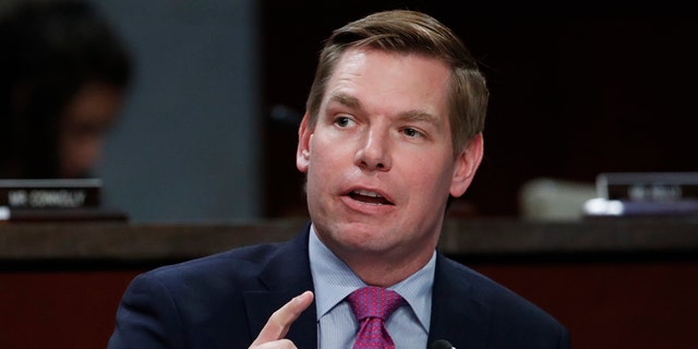 Representative Eric Swalwell, D-Calif., Discusses family separation at the border during a joint hearing of the House Committee on Judiciary and the House Committee on Oversight and Government Reform considering report of Inspector General investigating FBI Clinton emails on Capitol Hill Tuesday, June 19, 2018 in Washington.  (AP Photo / Jacquelyn Martin)