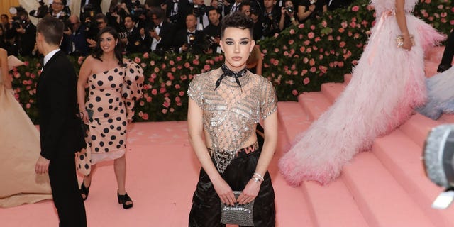 James Charles, seen here at the 2019 Met Gala, began losing Instagram followers after Tato Westbrook blasted him for posting about a rival gummy product.