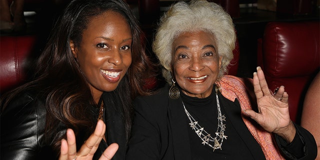 Actress/producer Angelique Fawcette (L) and actress Nichelle Nichols attend a screening of the science fiction spoof film "Unbelievable!!!!!" at the Brenden Theatres inside Palms Casino Resort on August 5, 2017, in Las Vegas, Nevada. (Photo by Gabe Ginsberg/Getty Images)