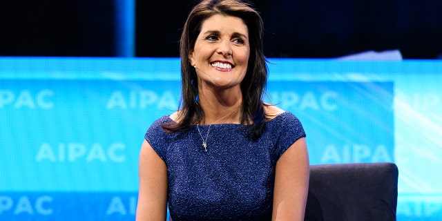 2019/03/25: Nikki Haley, former Ambassador of the United States to the United Nations seen speaking during the American Israel Public Affairs Committee (AIPAC) Policy Conference in Washington, DC. (Photo by Michael Brochstein/SOPA Images/LightRocket via Getty Images)
