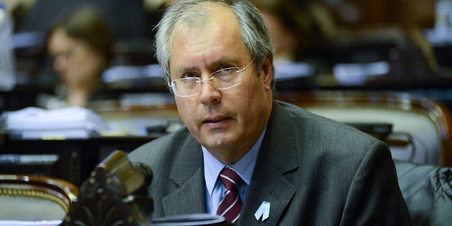 Hector Olivares attends a congressional commission session, in Buenos Aires, Argentina.