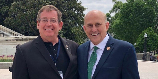 Keith Davidson, director of the U.S. Capitol Bible Marathon, and Rep. Louis Gohmert, R-Texas.