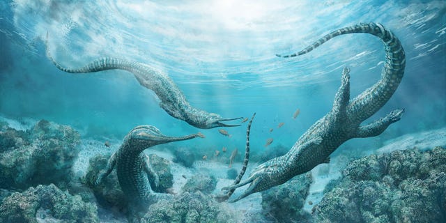 An illustration of the newly discovered phytosaur species &lt;i&gt;Mystriosuchus steinbergeri&lt;/i&gt;, a crocodile-like beast that lived 210 million years ago in what is now Austria.