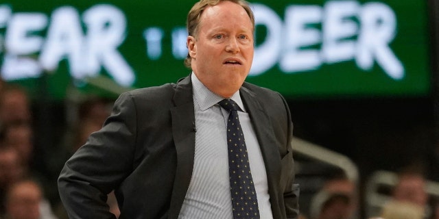 Milwaukee Bucks head coach Mike Budenholzer watches during the first half of Game 5 of a second round NBA basketball playoff series against the Boston Celtics Wednesday, May 8, 2019, in Milwaukee. (AP Photo/Morry Gash)