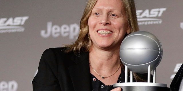 Big East Conference Commissioner Val Ackerman poses in New York on March 9, 2016. (AP Photo/Julie Jacobson, File)