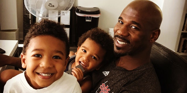 Remi Adeleke and his sons Cayden and Caleb.
