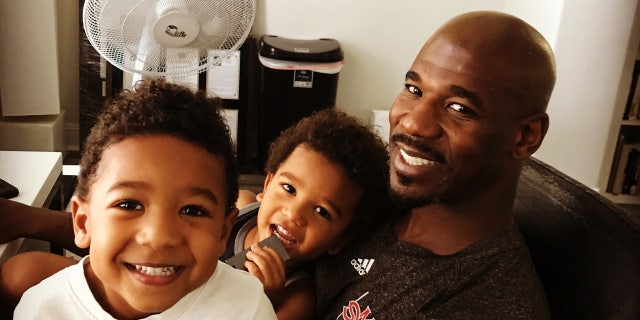 Remi Adeleke and his sons Cayden and Caleb.